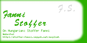 fanni stoffer business card